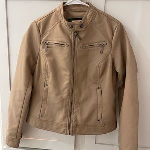 tan faux leather jacket